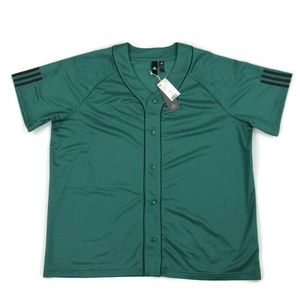 Adidas Mens Baseball Jersey Athletic Snap Button